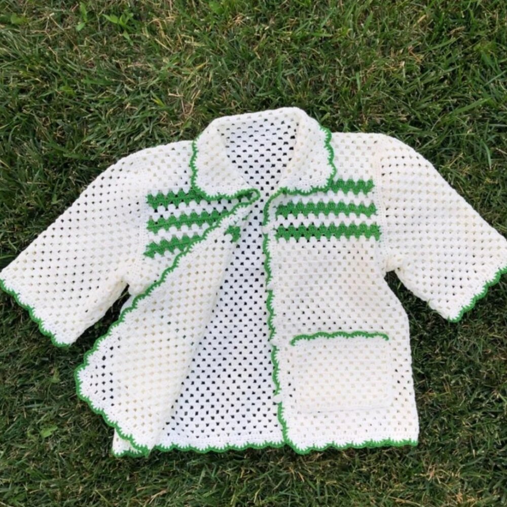 Hand-made crochet shirt - XL